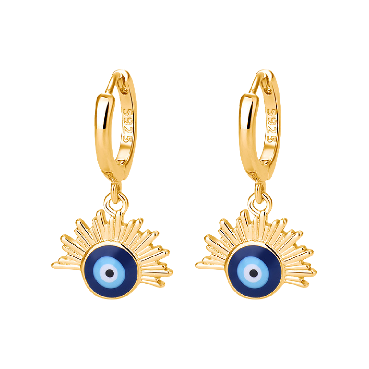 Evil eye resin earrings with swirling cosmic galaxy design
