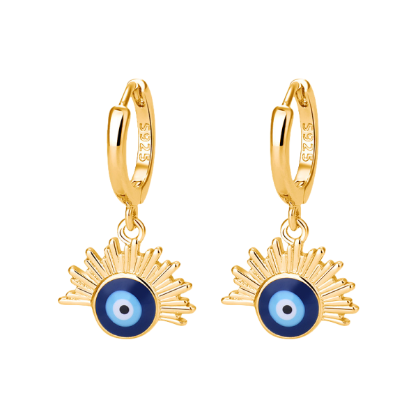 Evil eye resin earrings with swirling cosmic galaxy design