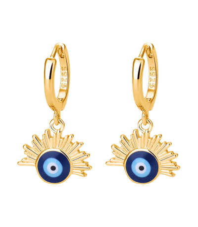 Evil eye resin earrings with swirling cosmic galaxy design