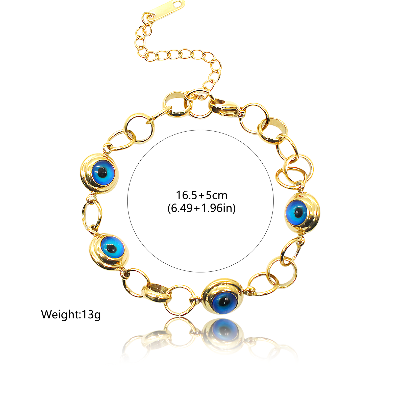Blue Onyx Evil Eye Bracelet-size chart Blue Onyx Evil Eye Bracelet-size chart