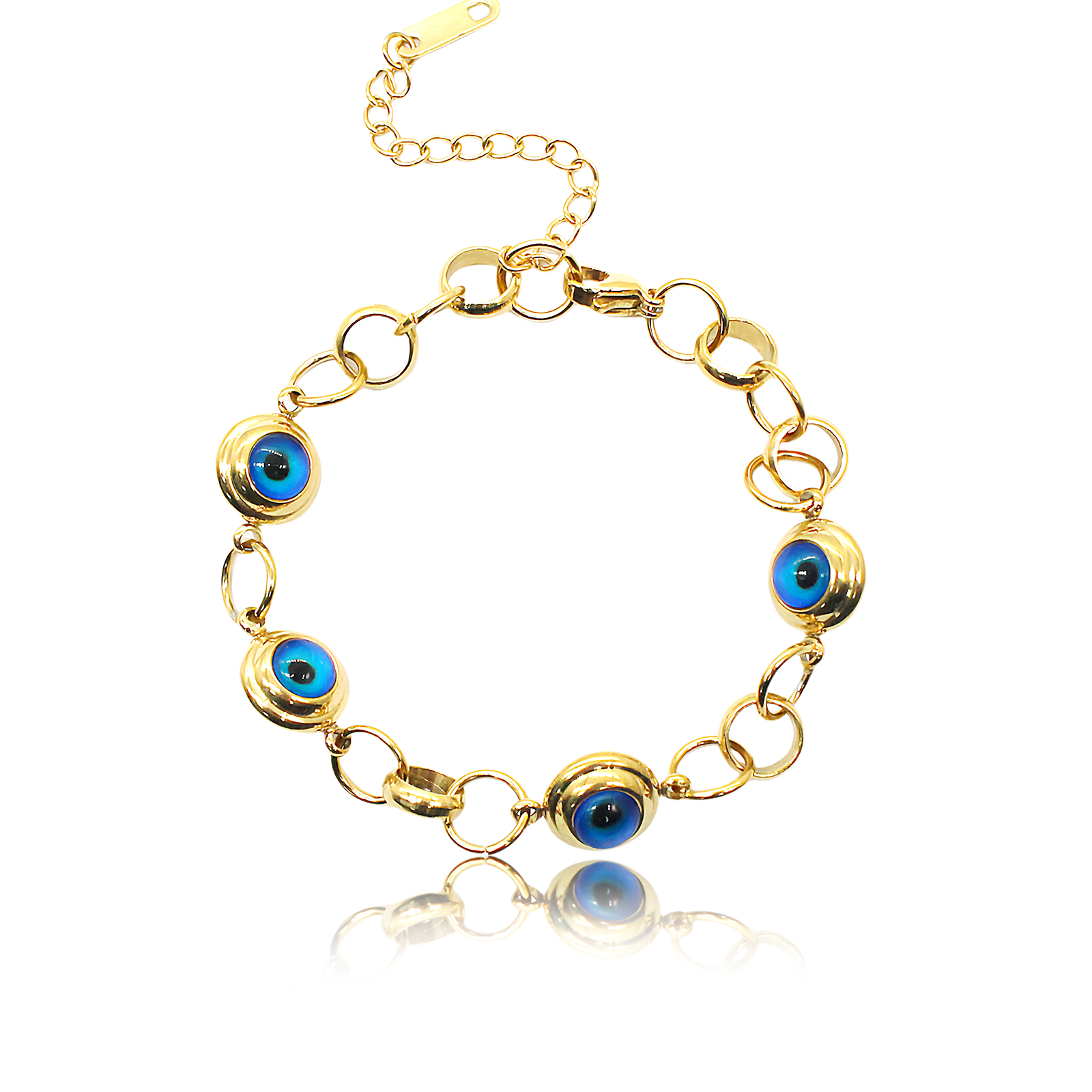 Blue Onyx Evil Eye Bracelet Blue Onyx Evil Eye Bracelet in white background