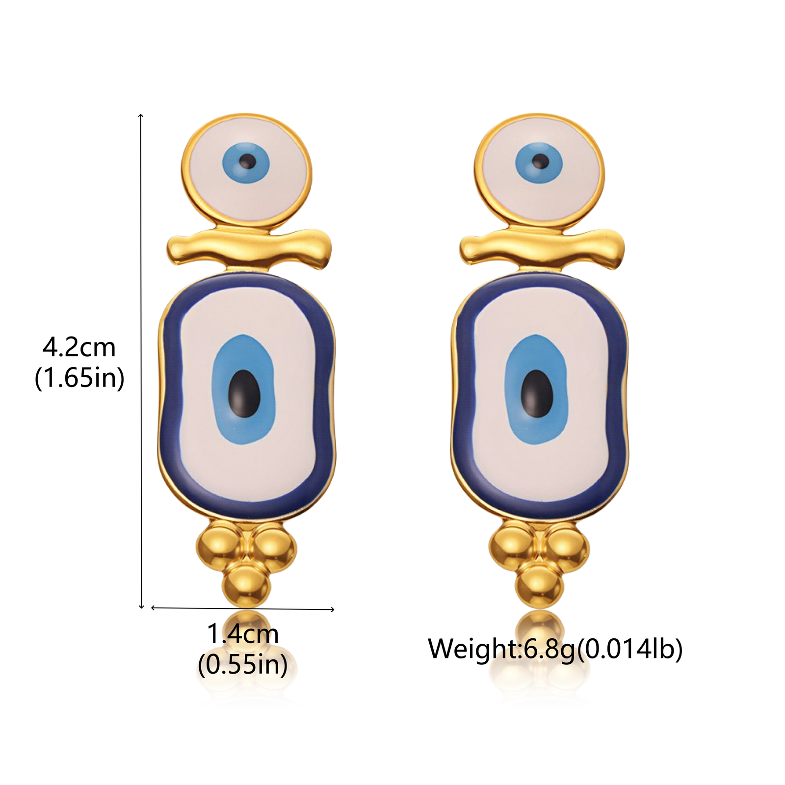 Cosmic Guardian Eye Enamel Earrings-size chart Cosmic Guardian Eye Enamel Earrings-size chart