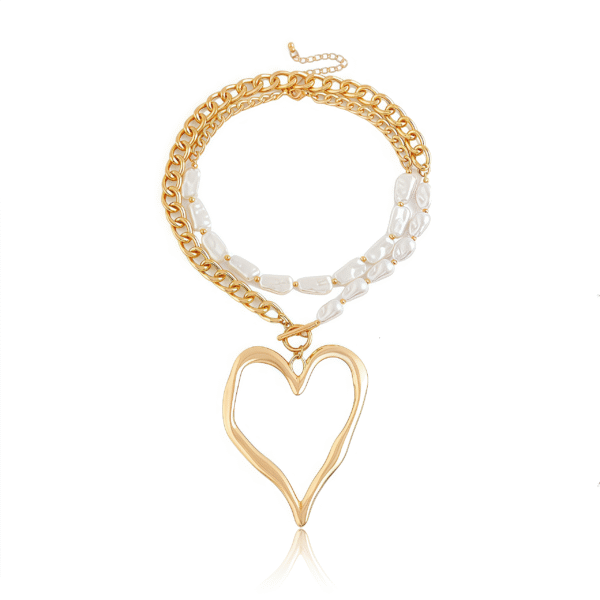 Multi-layer celestial necklace with sun, moon, and pearl charms