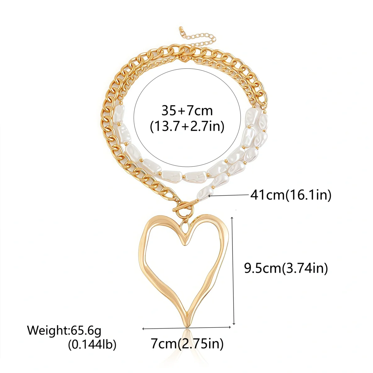 Cosmic Love Pearl Necklace-size chaart