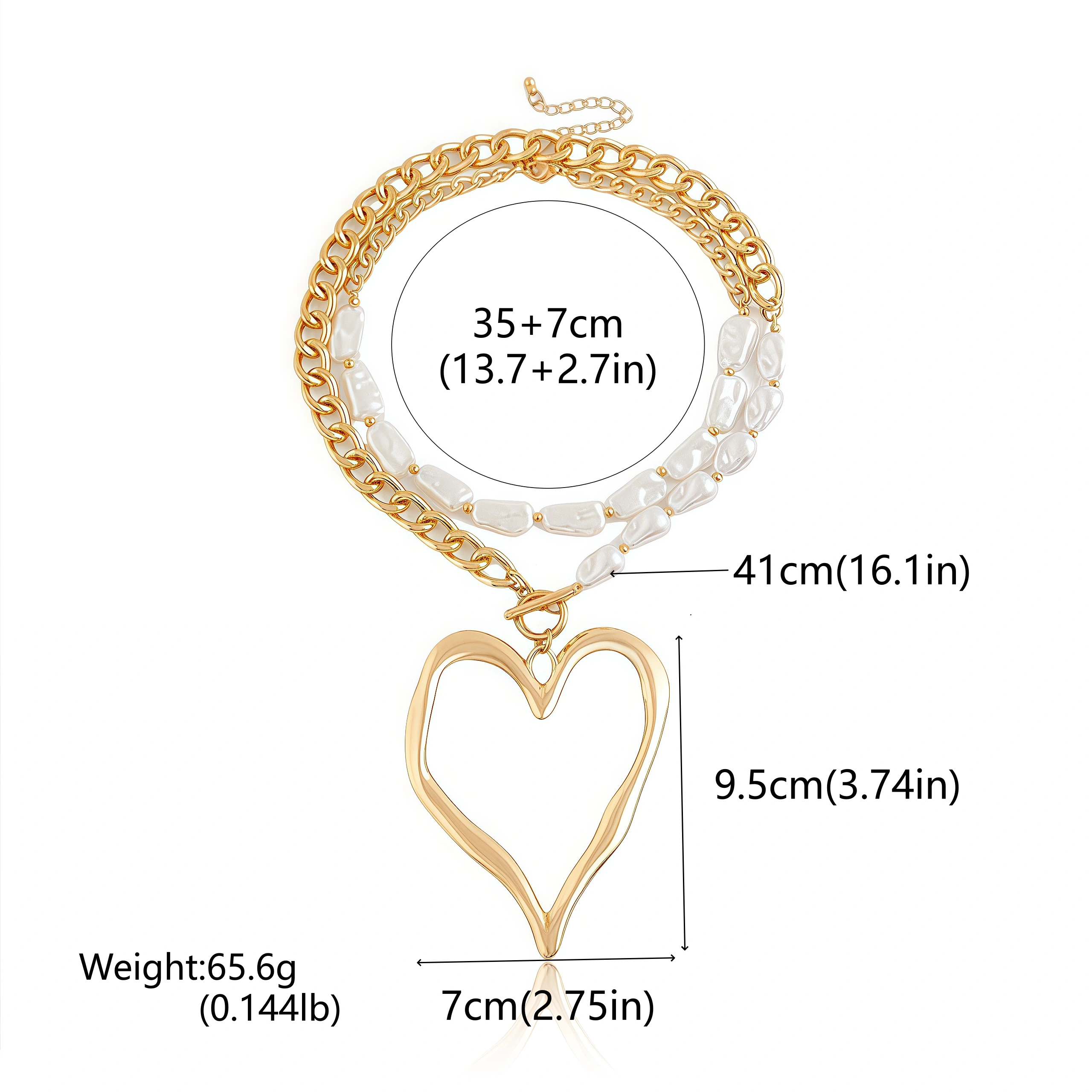 Cosmic Love Pearl Necklace-size chaart Cosmic Love Pearl Necklace-size chaart