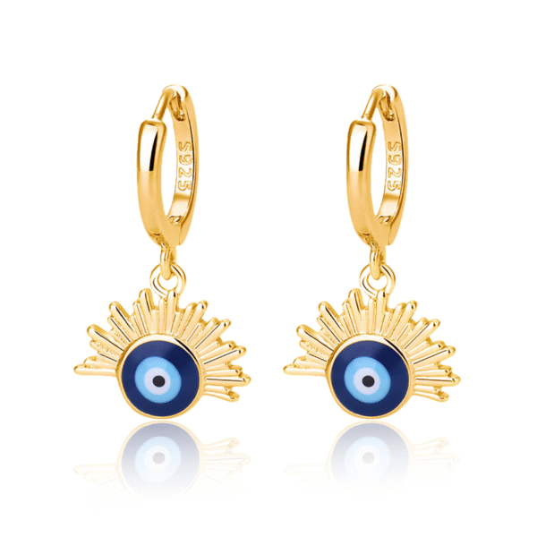 Evil eye resin earrings with swirling cosmic galaxy design