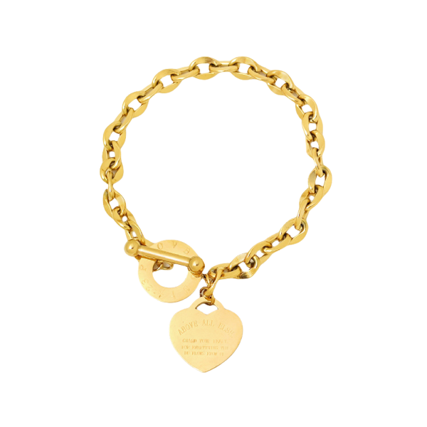 Cosmic Heart Bracelet with 3D heart charm and OT clasp