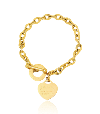 Cosmic Heart Bracelet with 3D heart charm and OT clasp