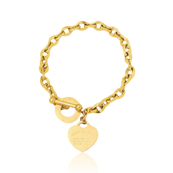 Cosmic Heart Bracelet with 3D heart charm and OT clasp