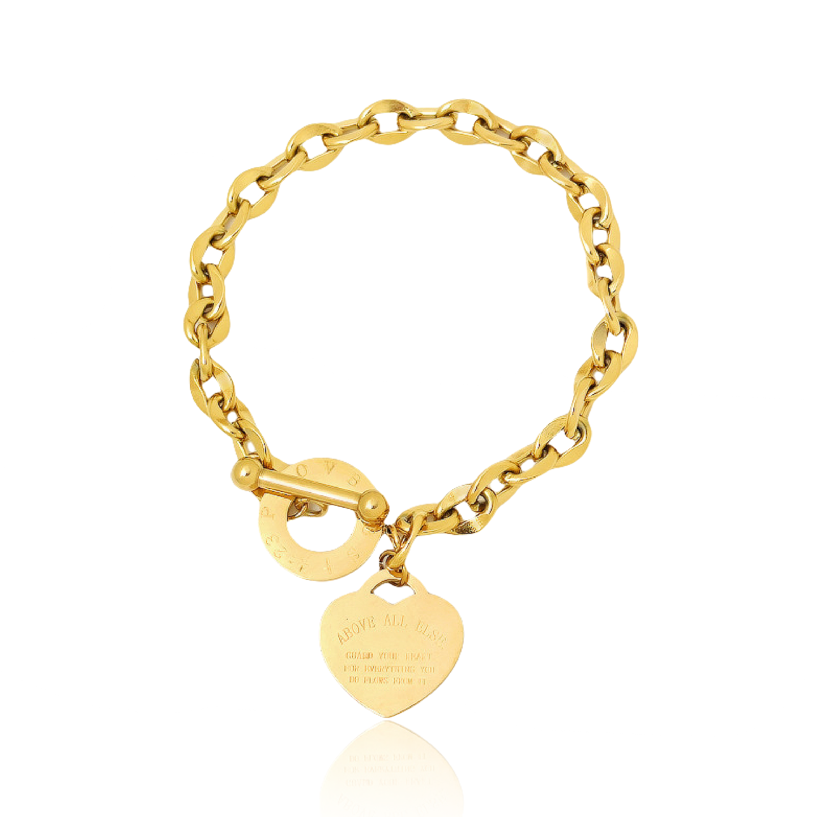 Cosmic Heart Bracelet – Eternal Love & Heart Charm – Main View Cosmic Heart Bracelet with 3D heart charm and OT clasp