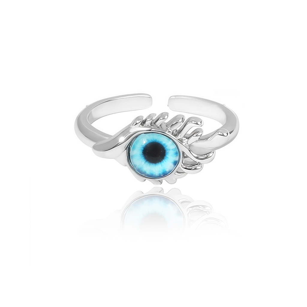 Cosmic Eye Ring gold adjustable band with galaxy gemstone – spiritual energy jewelry