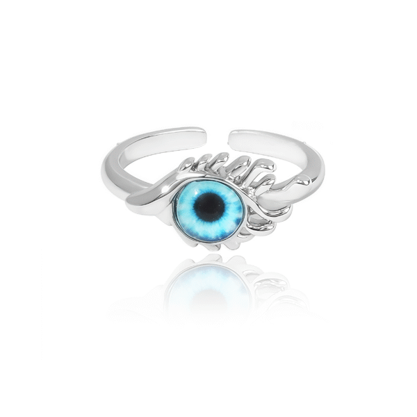 Cosmic Eye Ring gold adjustable band with galaxy gemstone – spiritual energy jewelry