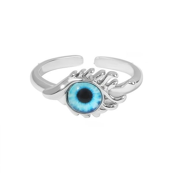 Cosmic Eye Ring gold adjustable band with galaxy gemstone – spiritual energy jewelry