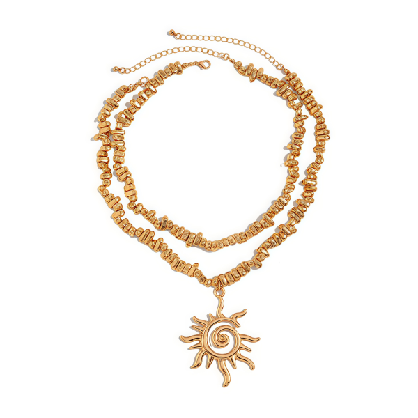 Spiral sunflower necklace inspired by cosmic energy
