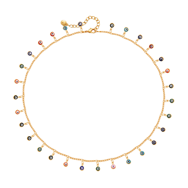 Cosmic Sun Energy - Mixed Color Small Evil Eye Necklace