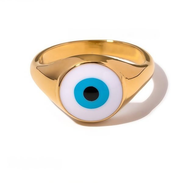 Cosmic Energy Ring - Blue Evil Eye Energy in vibrant blue with celestial patterns