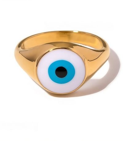 Cosmic Energy Ring - Blue Evil Eye Energy in vibrant blue with celestial patterns