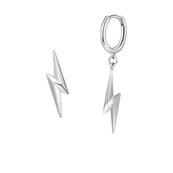 925 Sterling Silver Simple Lightning Earring