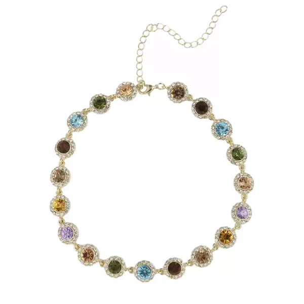 Colorful zirconia ultra-sparkling collarbone necklace