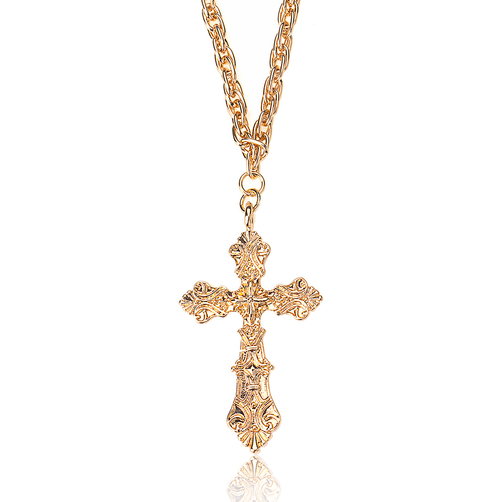 Cosmic Traces Textured Cross Necklace Textured Cross Necklace in white background
