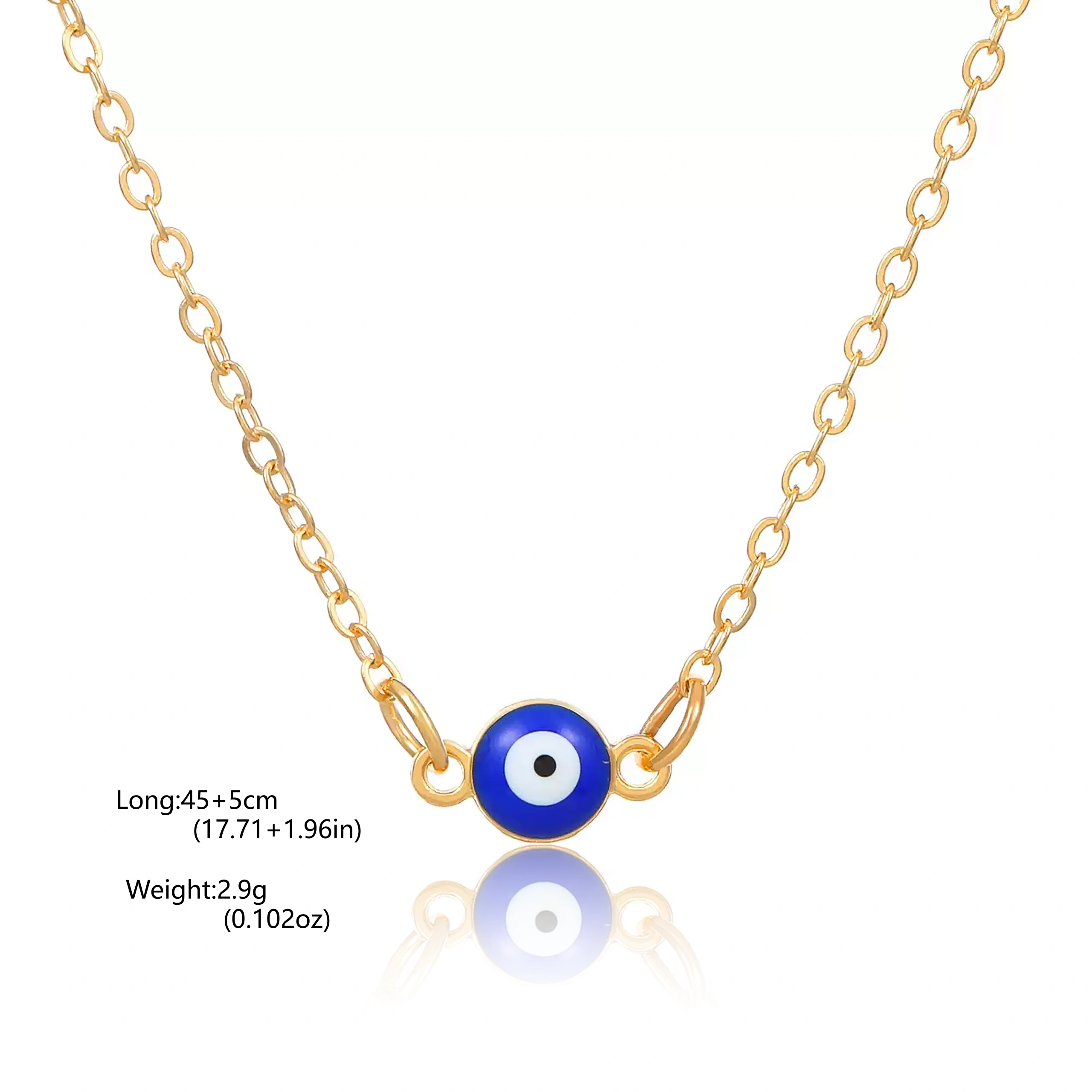 Evil Eye Blue Eye Necklace-size chart