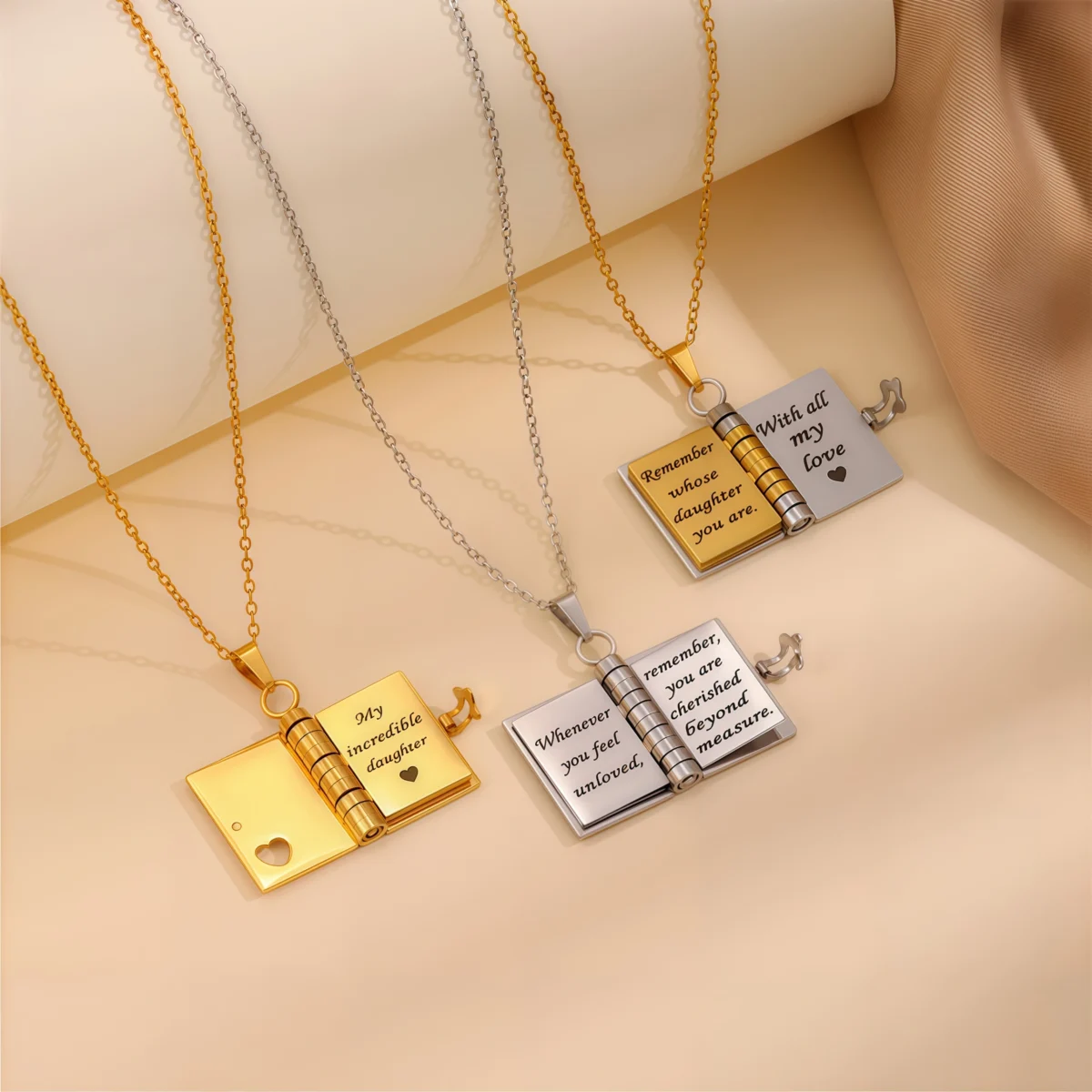 Family Love-The Most Beautiful Chapter Book Necklace-show view-2