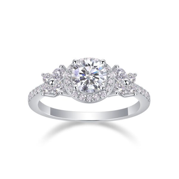 S925 silver inlay craftsmanship lab center diamond ring