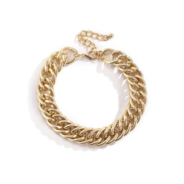 Simple double-woven thick chain bracelet