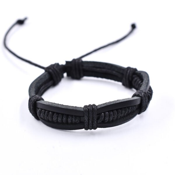 Vintage handwoven genuine leather bracelet