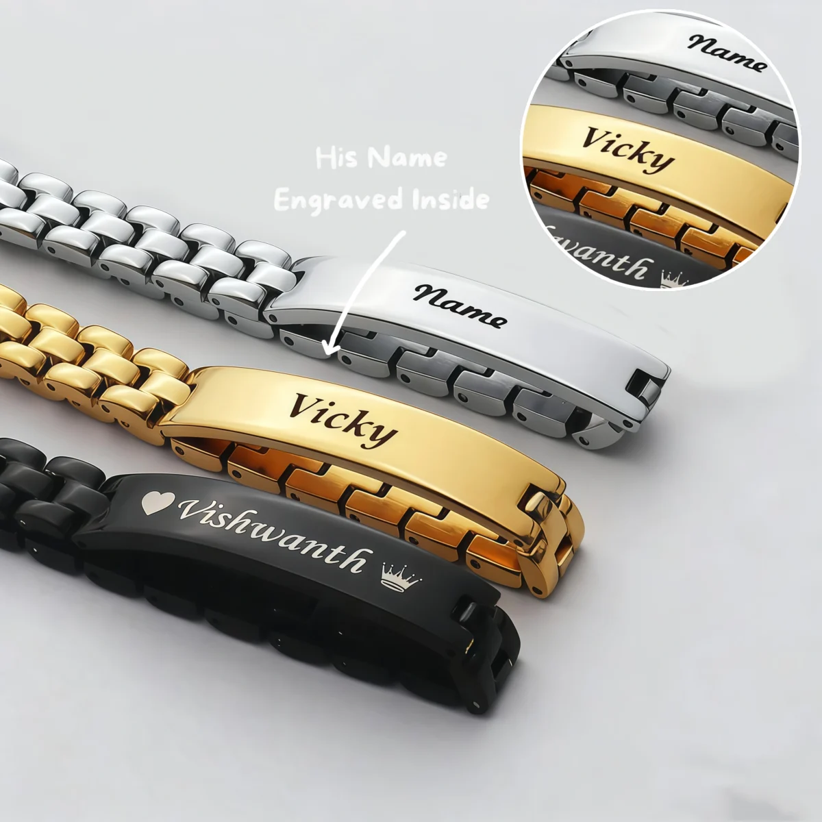 Eternal Energy Steel Bracelet with Locking Clasp