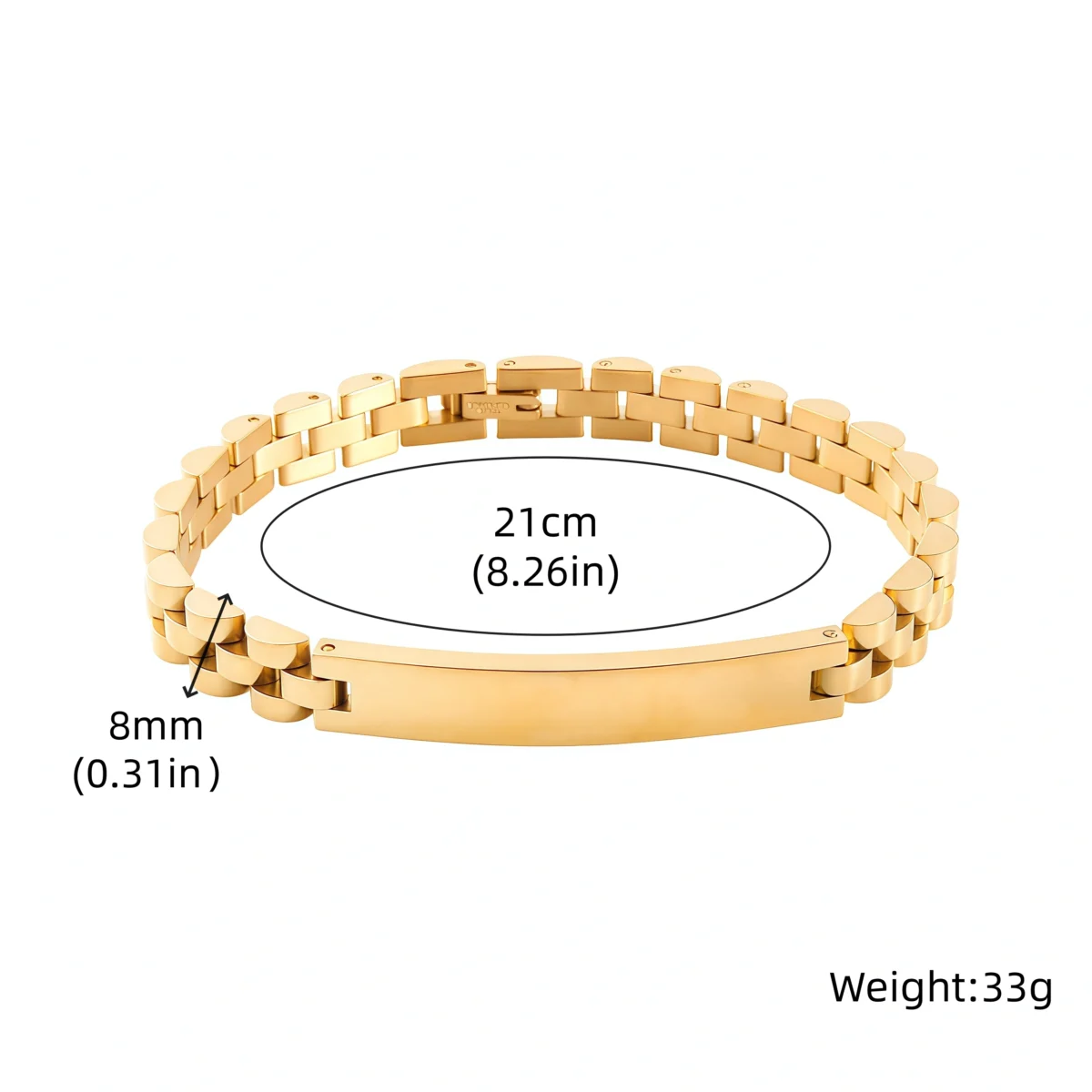 Eternal Energy Steel Bracelet with Locking Clasp-size chart