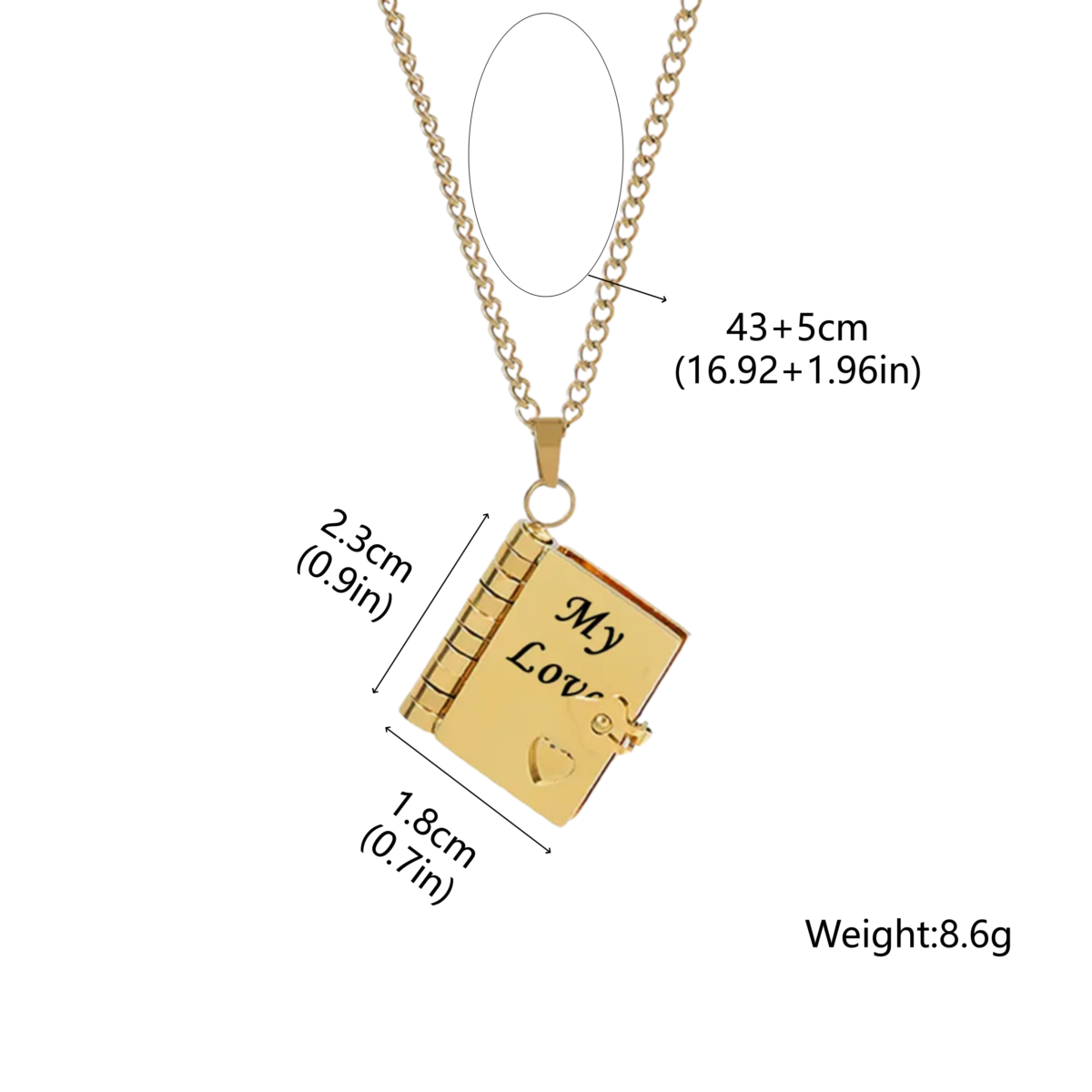 Family Love-The Most Beautiful Chapter Book Necklace-For LOVE-MY LOVE-size chart