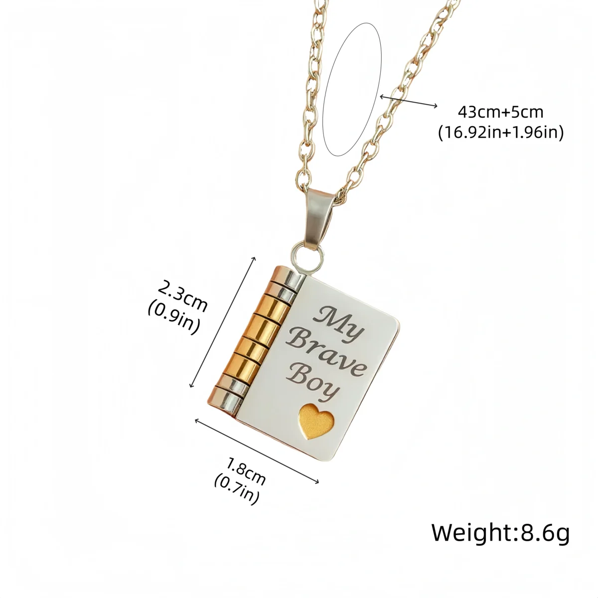 Family Love-The Most Beautiful Chapter Book Necklace-For grandson-Size chart