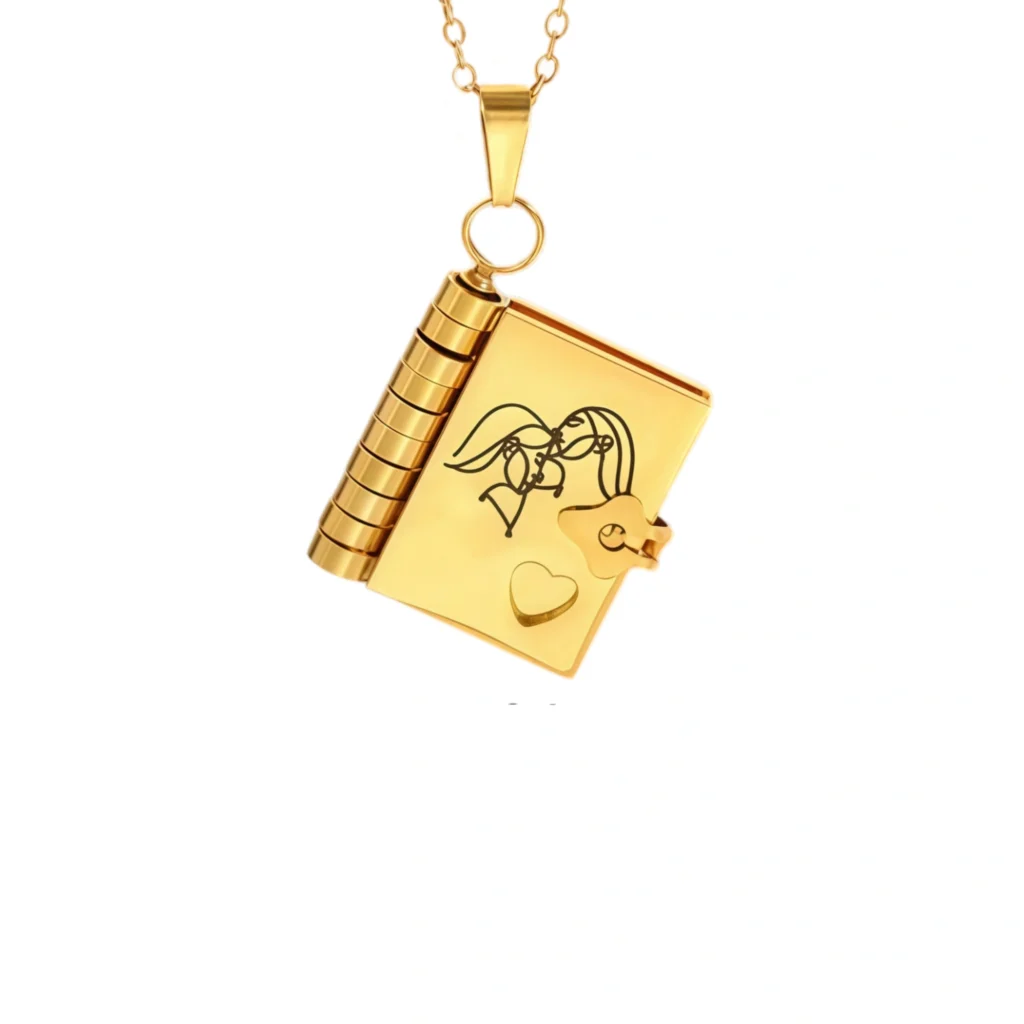 Family Love-The Most Beautiful Chapter Book Necklace-For sister-kiss-main view