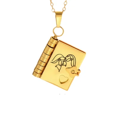 Family Love-The Most Beautiful Chapter Book Necklace-For sister-kiss-main view