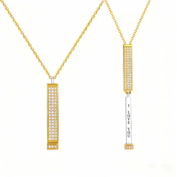 I LOVE YOU - Double-Layer Diamond-Studded Necklace