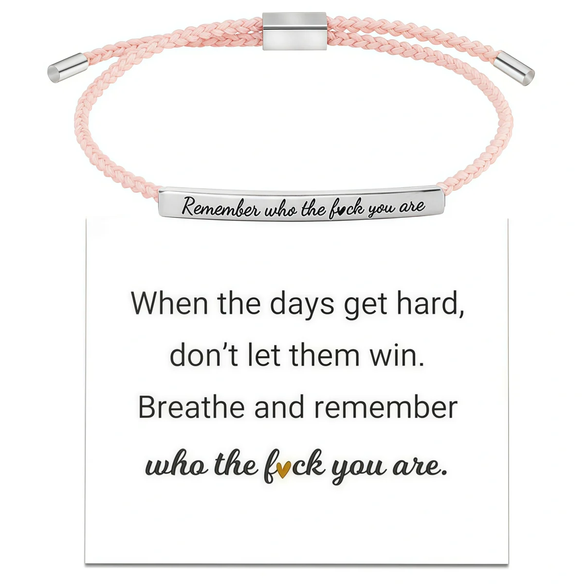 Motivational Bracelet——Remember Who The F You Are -silver