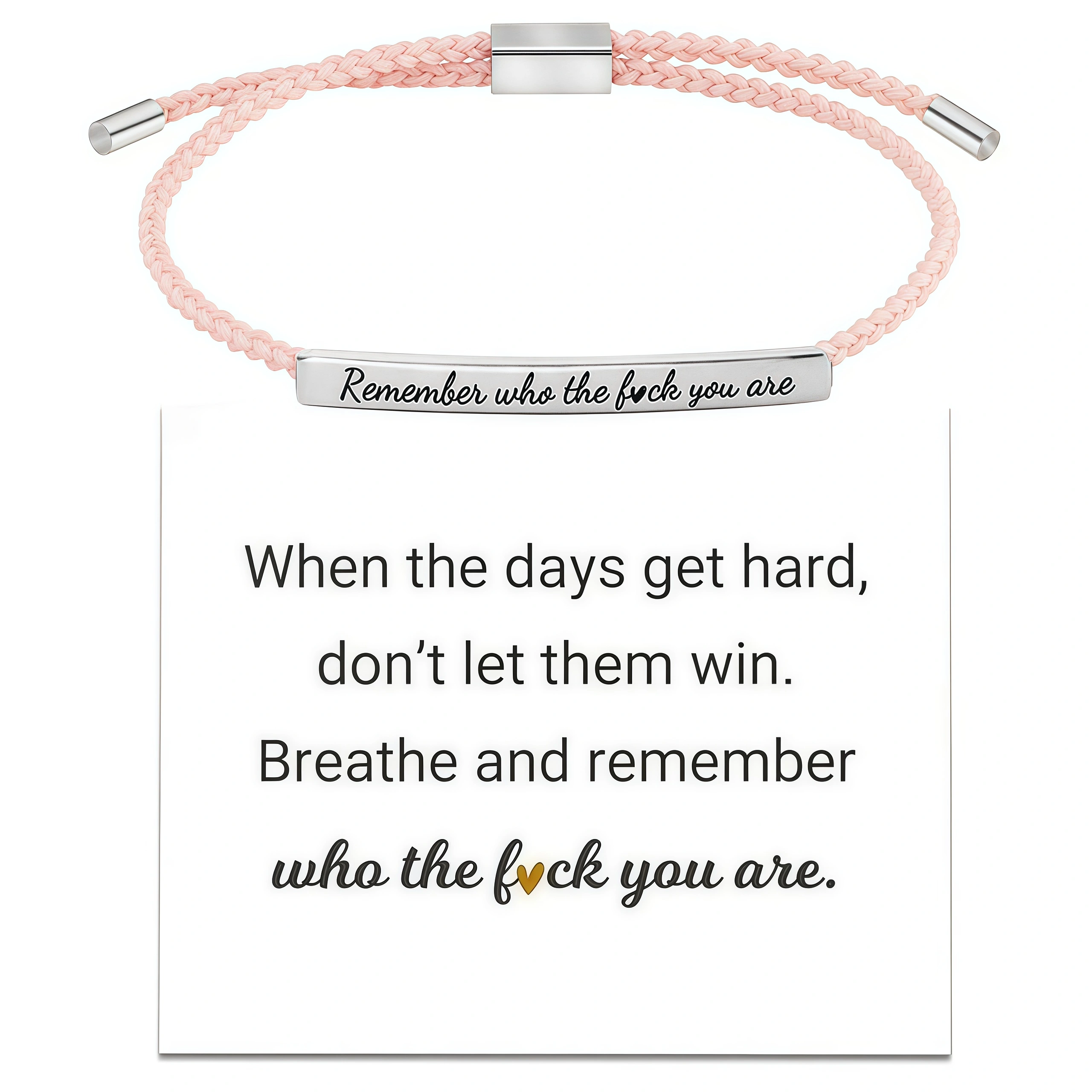 Motivational Bracelet——Remember Who The F You Are -silver Motivational Bracelet——Remember Who The F You Are -silver