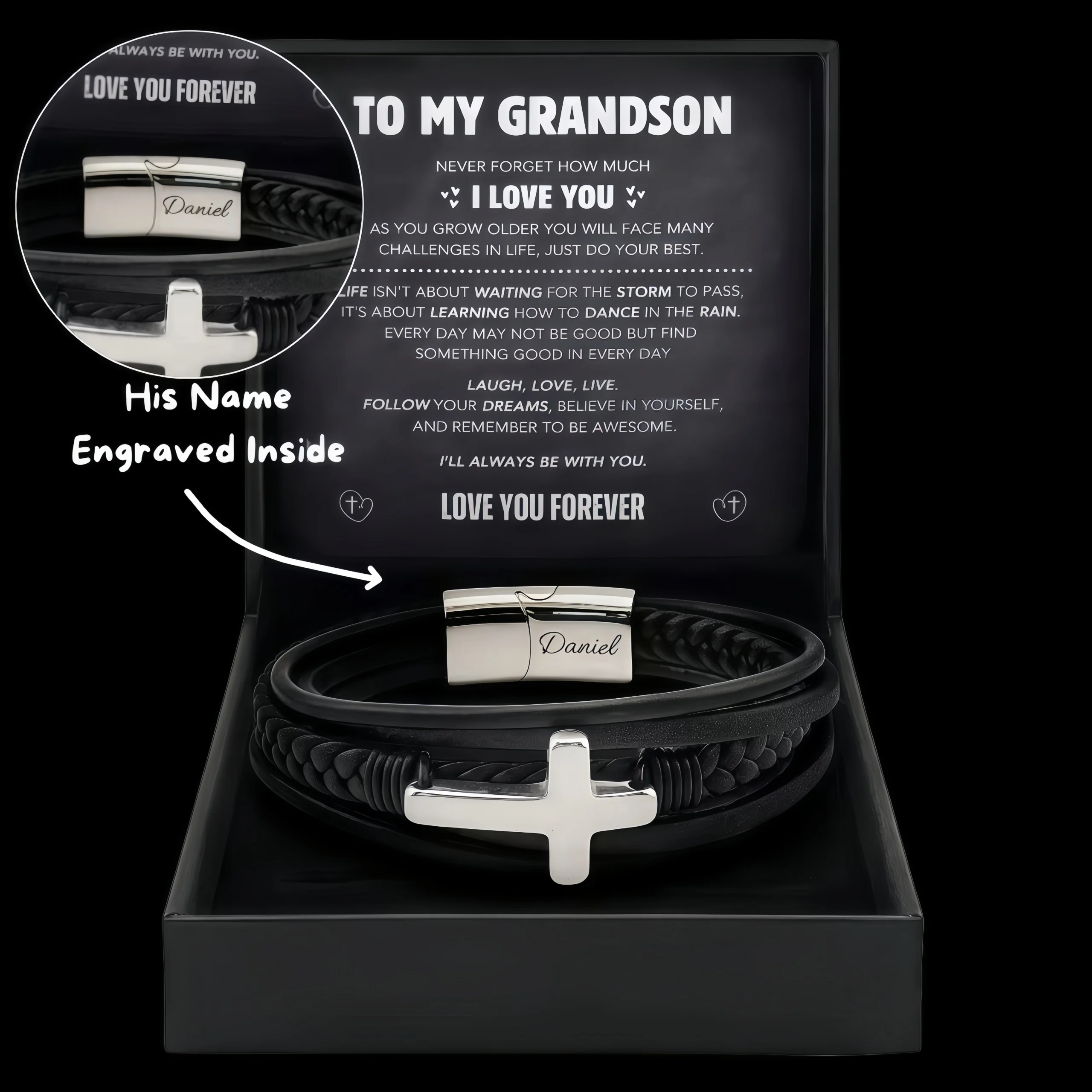 To My Grandson - The Courage Guardian Bracelet- To My Grandson - The Courage Guardian Bracelet-show view