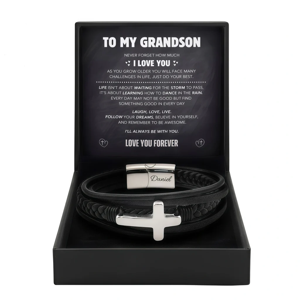 To My Grandson - The Courage Guardian Bracelet-silver