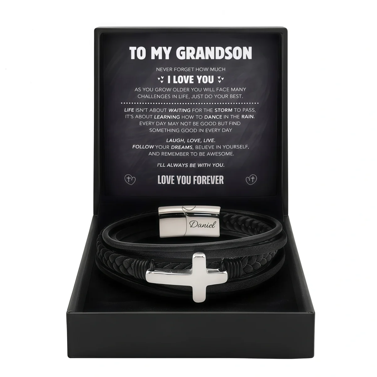 To My Grandson - The Courage Guardian Bracelet-silver
