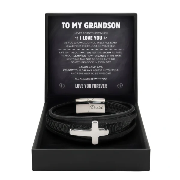 To My Grandson - The Courage Guardian Bracelet-silver