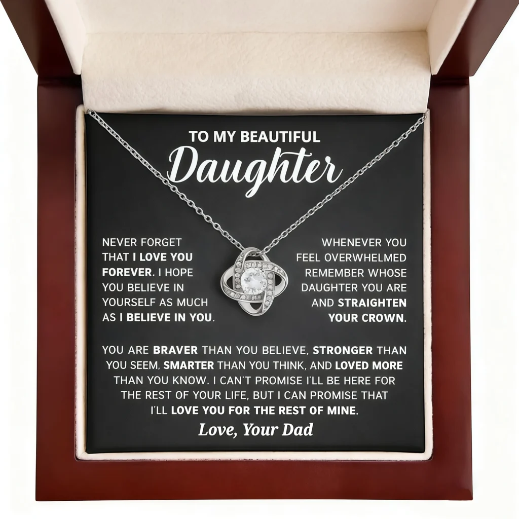 To my Daughter - Love knot necklace, from Dad