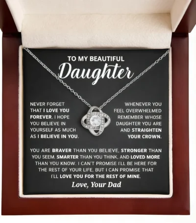 To my Daughter - Love knot necklace, from Dad