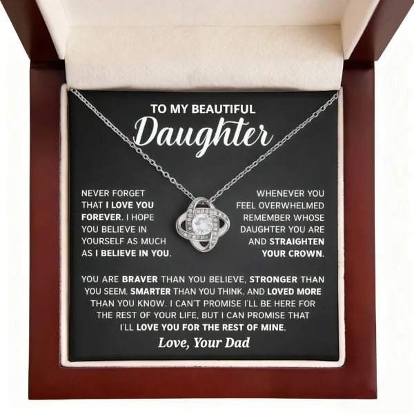 To my Daughter - Love knot necklace, from Dad